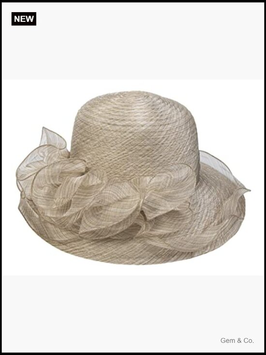 Vintage Organza Bucket Hat Sun Hat Cloche Bowler Fascinator Adjustable main image 5